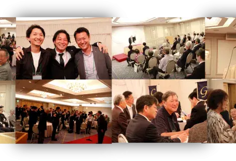 2024年のイベントの写真。落語の様子や参加者どうしが懇親し笑顔になっている写真。
